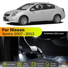 9 x For 2007 - 2012 Nissan Sentra Interior LED Lights Bulb Package Kit - White