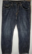 EXPRESS JEANS MENS BLAKE LOOSE FIT BOOT CUT 36X32 Blue Zipper #0031