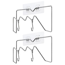 2Pcs Kitchen Pot Lid Rack Stainless Steel Lid Holder Wall Mounted Organizer