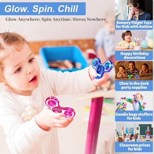 2PCS Light Up Fidget Spinners for Kids & Adults, Glow Toys - Picture 5 of 5