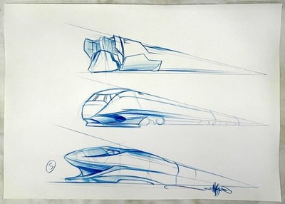 I, Robot (2004) Original Vehicle Concept Art Signed Jeff Julian