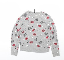 H&M Damen Pullover Sweatshirt grau Gr&ouml;&szlig;e S