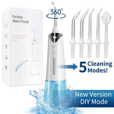 Cordless Water Flosser Dental Oral Irrigator Teeth Cleaner 5 Jet Tips
