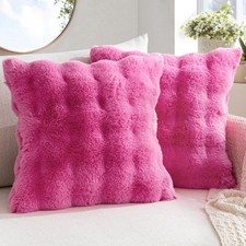 Faux Fur Pillow Covers Thick Soft Plush Throw Pillows Luxury Spring Valentine...