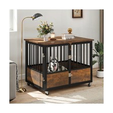 DWVO Dog Crate Furniture with Wheels, 38 Inch Dog Kennel Indoor Furniture End...