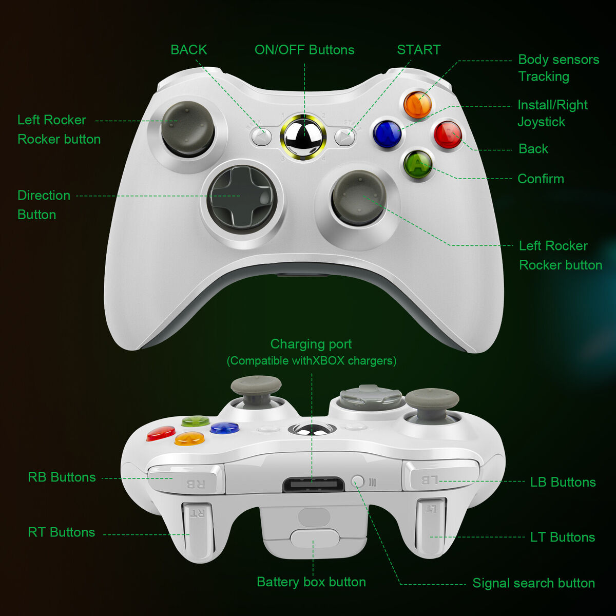 Usb Gamepad Controller For Control Xbox 360 Gamepad Wireless Controller  Joystick Jogos Controle Win7/8/Joypad Gaming1 From Johnlucas, $36.59