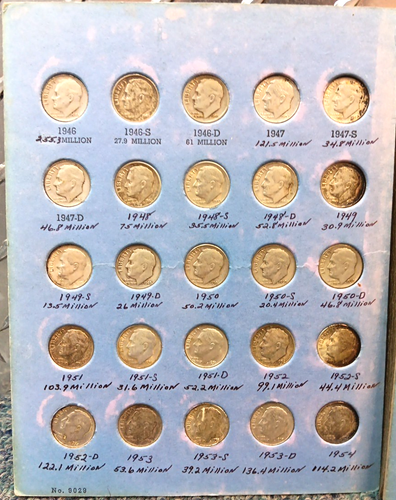 Roosevelt silver & clad dime coin collection - not complete 10 cent 1946 -1979 - Picture 3 of 7