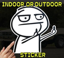 Middle Finger Funny Stick Figure Vinyl Sticker Decal Flipping Bird - Select Size