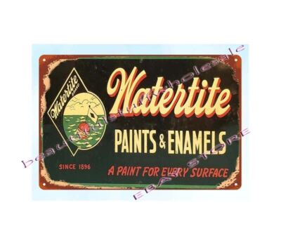 home goods room decor 1950 Watertite Paints & Enamels metal tin sign