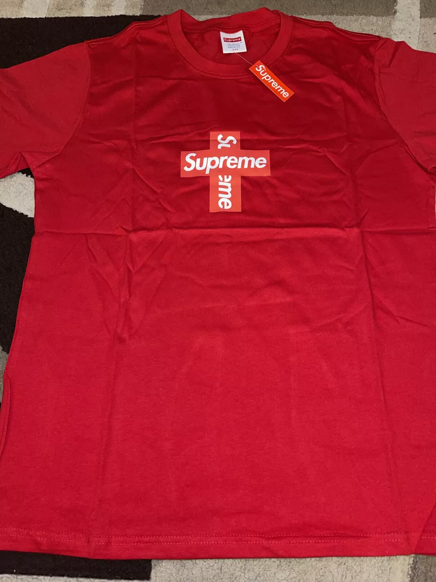 Red Supreme Box Logo T Shirt, Cheap Logo Supreme T Shirt Original