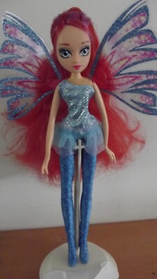 Winx Club Blue My Fairy Friend Bloom w/movable Wings Sirenix Doll Rainbow