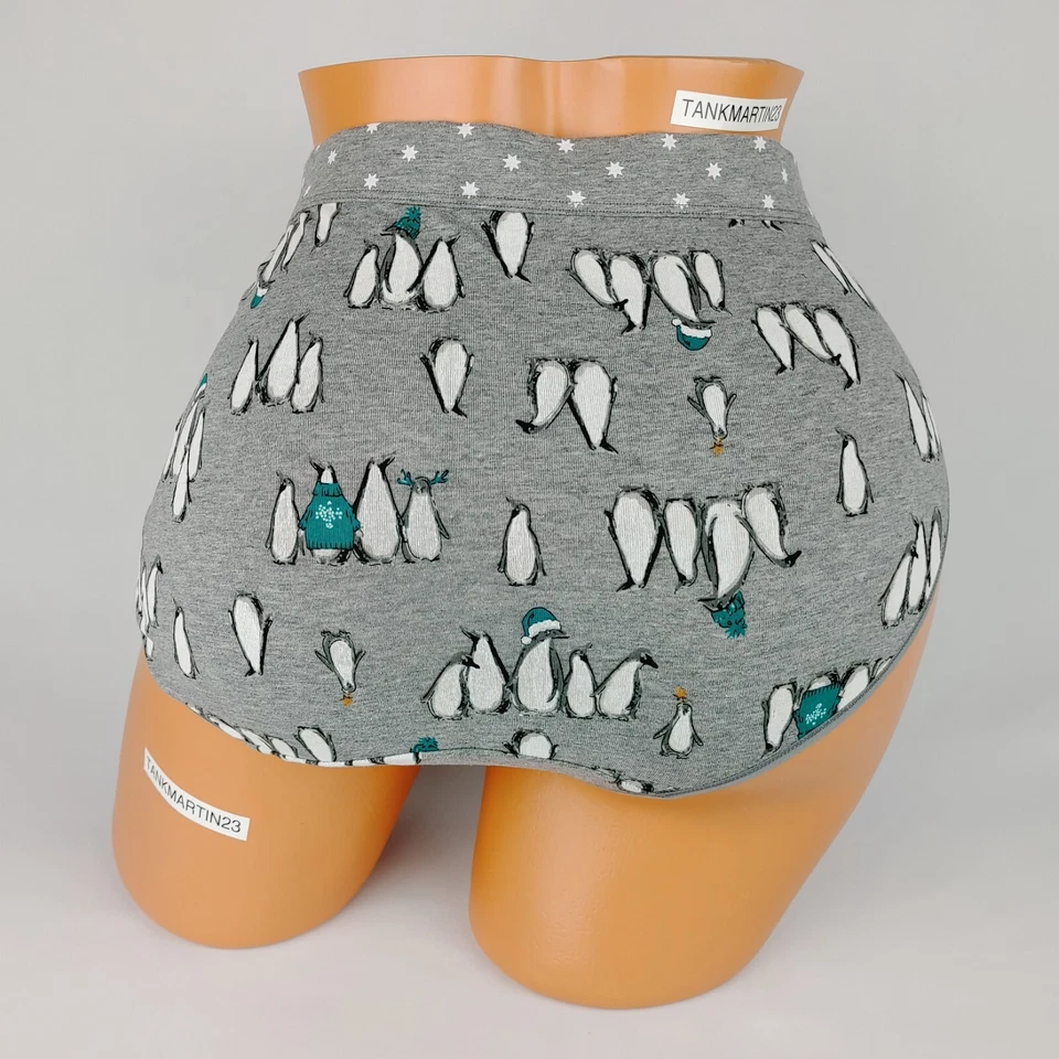 Panty Lane Bryant Cacique Plus 18/20 Algodón Hipster Gris Pingüinos Copos de Nieve Foto 4 de 4