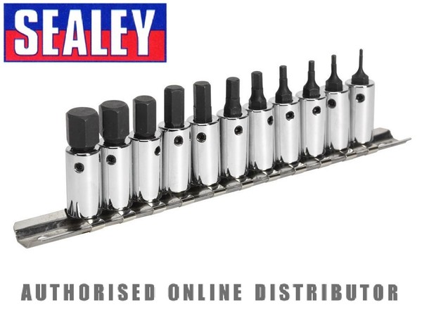 "Sealey AK62251 Sechskant-Bit Set 11 StüCk 1/4\" Quadrat-Antrieb Metrisch"-image