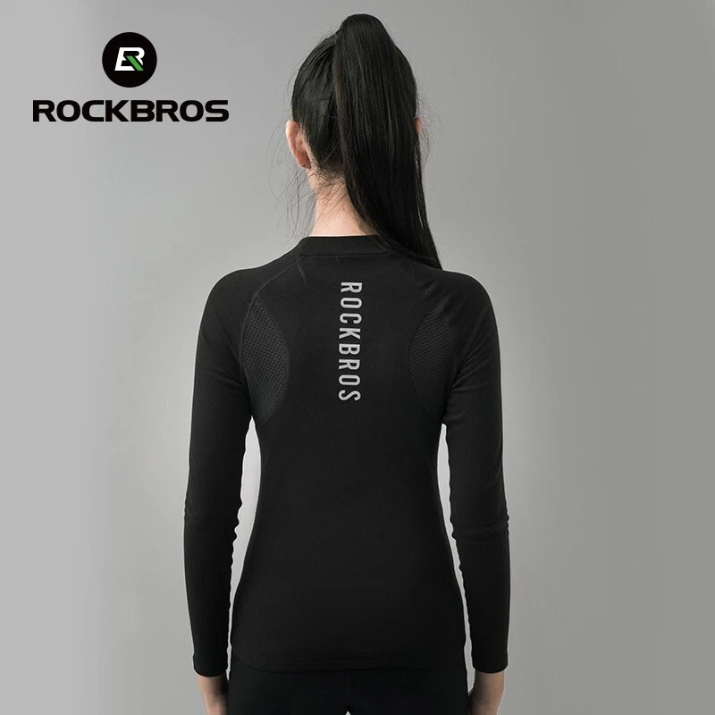 ROCKBROS Woman Cycling Armour Base Layer Top Thermal Biking T-Shirt Long Sleeve - Image 4 of 4