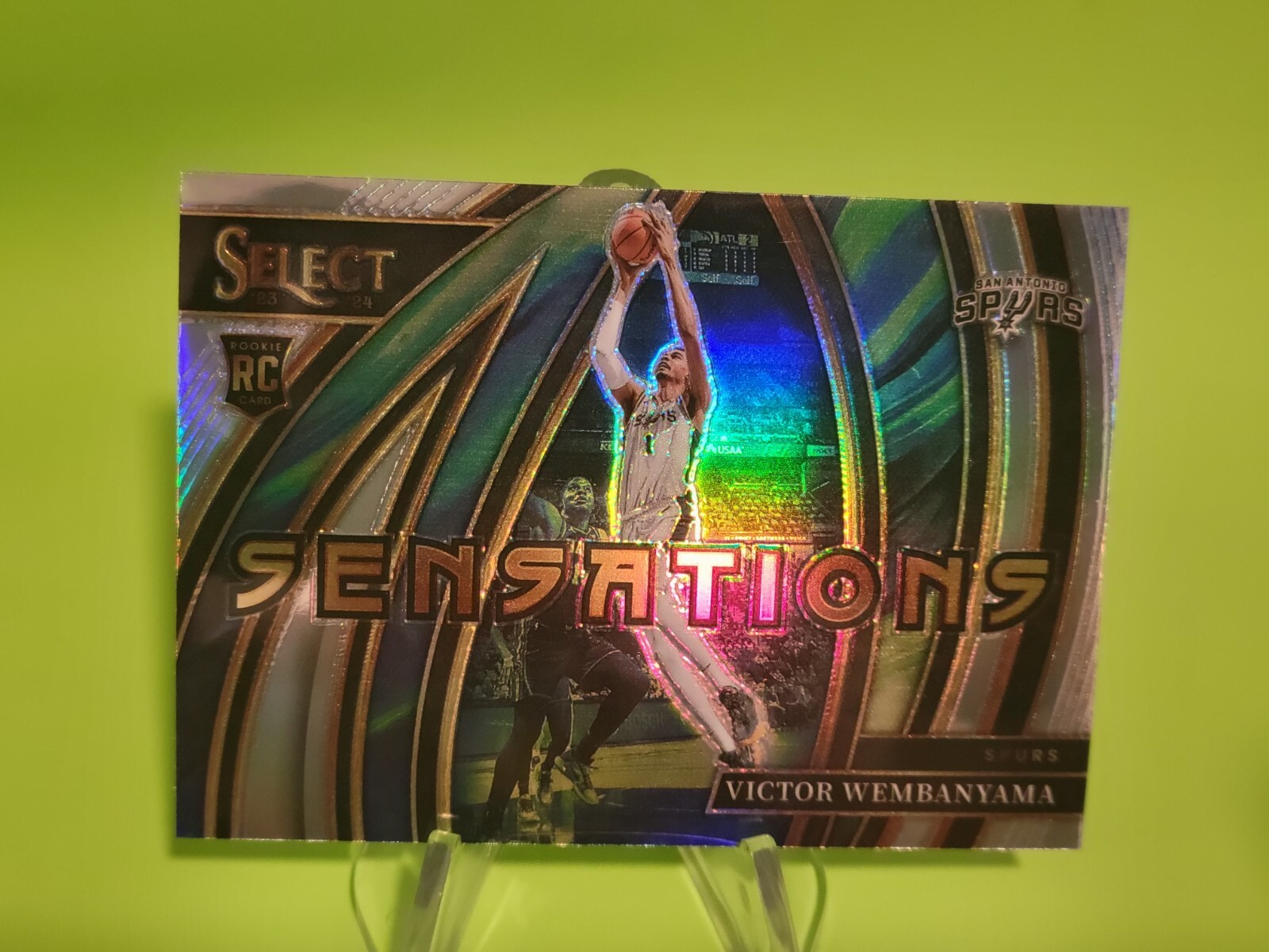 2023-24 Panini Select Victor Wembanyama #7 Sensations SP Silver Prizm RC Rookie