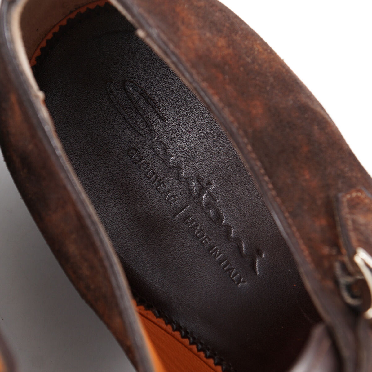 Santoni Goodyear-Welt Double-Buckle Leather and Suede Monk Santoni Goodyear-Welt Double-Buckle Leather and Suede Monk