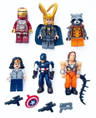 Mega Bloks Marvel Series Super Heros Iron Man Loki Captain America Set of 6