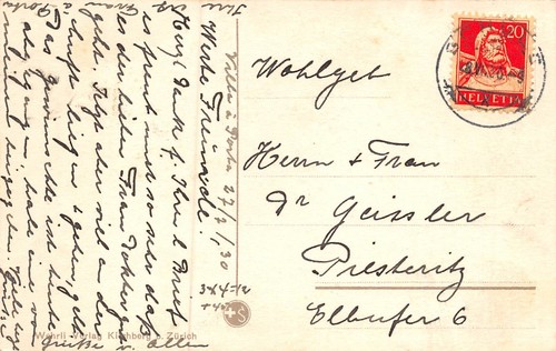 Village Square IN Schuls Postcard Ak 1930 - Picture 2 of 2