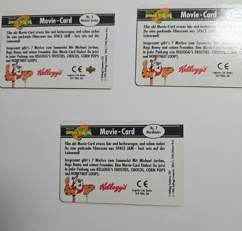 1996 Michael Jordan Space Jam Lenticular Movie Cards Kellogg's Complete Set of 7 - Picture 22 of 23
