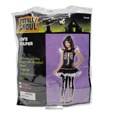 Totally Ghoul Love Reaper Hooded Costume w Leggings Halloween Juniors Sz Large