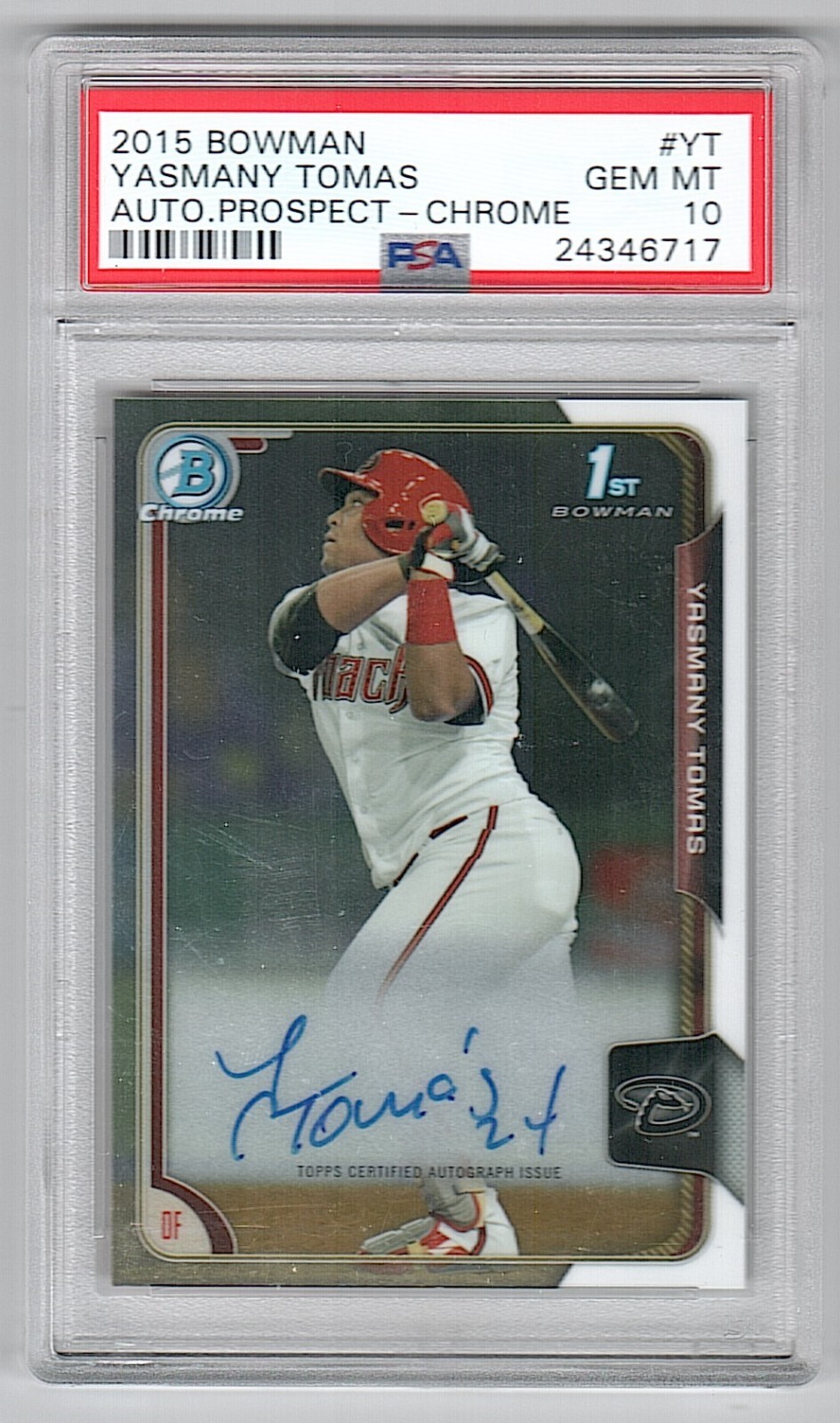 2015 Bowman Chrome Prospect Yasmany Tomas Rookie Auto 1st Bowman PSA 10