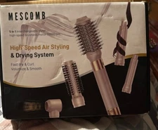 Mescomb 5 in 1 HighSpeed Hot Air Styler Professional Frizz-Free Blow Brush- Silv