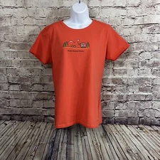 Life Is Good Tee Womens Size Medium Orange Camper Roam Sweet Roam Short Sleeve