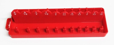 GOLIATH INDUSTRIAL TOOL SAE RED 1/4'' DRIVE SOCKET TRAY RACK HOLDER 22 SOCKETS