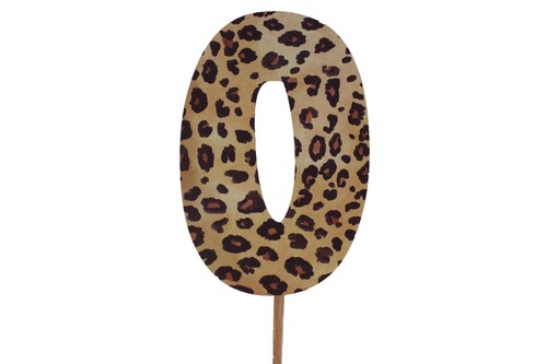 LEOPARD Print Design Birthday NUMBER Cake Topper 5.5" Tall Choose Number - Picture 2 of 12
