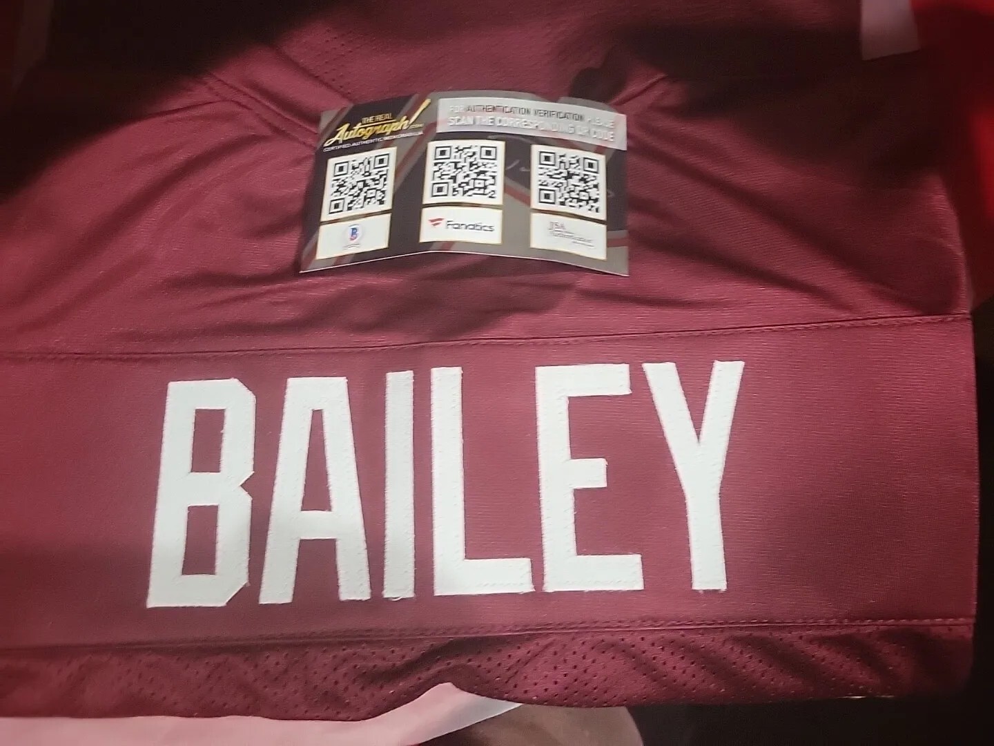 Champ Bailey Autographed Signed Custom Redskins Jersey Beckett COA 