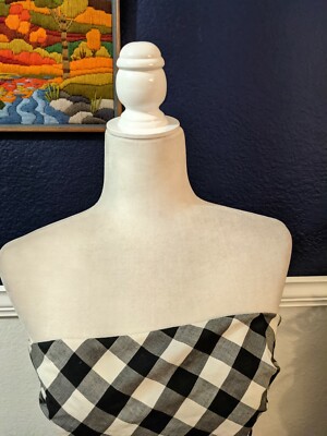 Julie Haus Anthropologie Mini Dress Black White Check Plaid