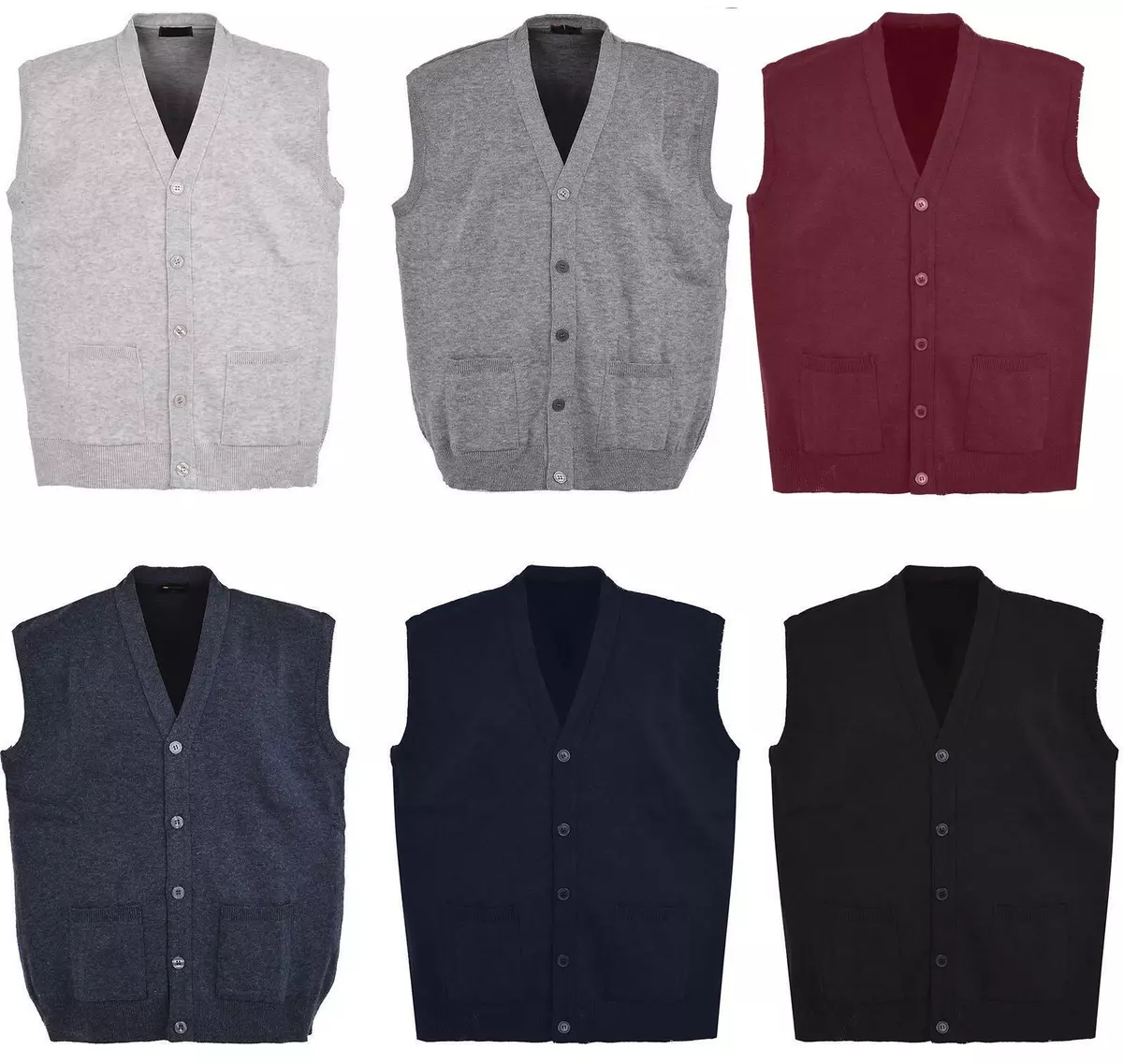 New Men Knitted Waistcoat Plus Sizes 3XL to 6XL Knitted Sleeveless Cardigan