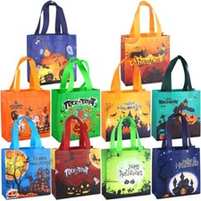 QTY 10 Pack Halloween Theme Bags for Trick or Treat non-Woven Fabric Candy Bags