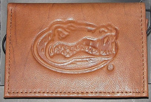 NCAA Embossed Trifold Leather Wallet With Gift Box -Select- Team Below - Picture 5 of 16