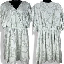 CHICSOUL Butterfly People Dress, Light Sage Size 1X