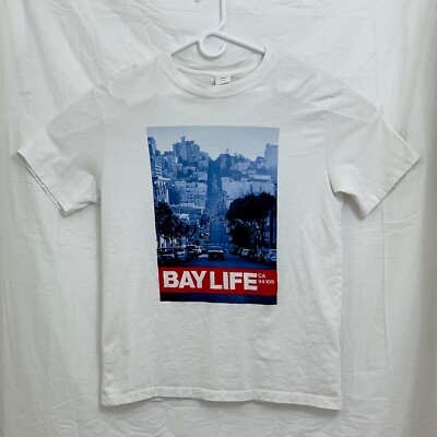 H&M Bay Life CA 94109 Graphic Tee Unisex L White L.O.G.G.