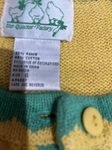 The Quacker Factory Women's Sweater Small Yellow Beach Summer Fun - Picture 7 of 10