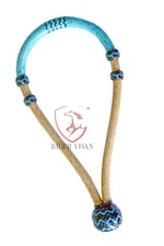Bosal Natural & Turquoise, Rawhide Hackamore, Hackamore 24 Plaits, Horse Bosal.