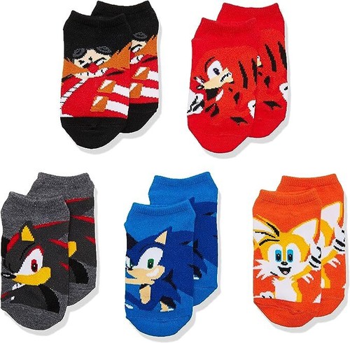 SONIC the HEDGEHOG SEGA 5-Pack Pairs Low Cut No Show Socks NWT Kids Ages 3-8 NWT - Picture 3 of 5