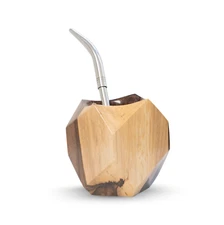 Taza/Mate Rubik Wood Torpedo High Quality + Straw