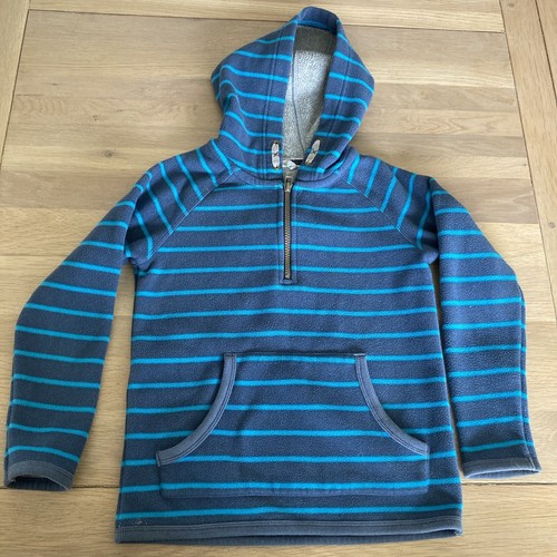John Lewis - Jungen blau gestreift flauschig gefüttert Top Hoodie/Fleece - Alter 8