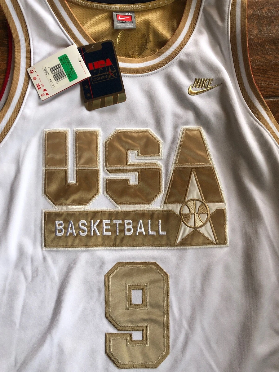 Michael Jordan White / Gold Dream Team 92 USA Olympic jersey XLG XL XLarge  NWT