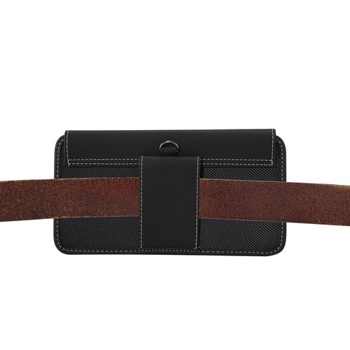 for Motorola Moto X40 (2022) Belt Case Cover Horizontal Leather & Nylon - Picture 4 of 6