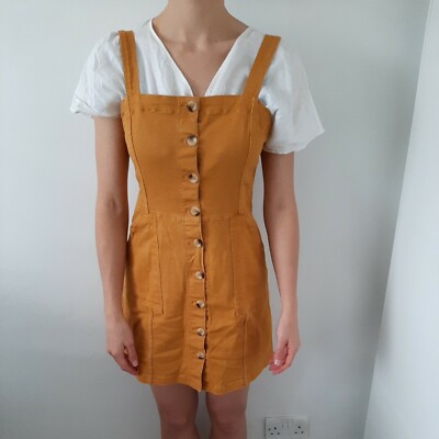 Womens H&M Mustard Yellow Button Pinafore Dress, UK Size 12 | eBay Womens H&M Mustard Yellow Button Pinafore Dress, UK Size 12 | eBay