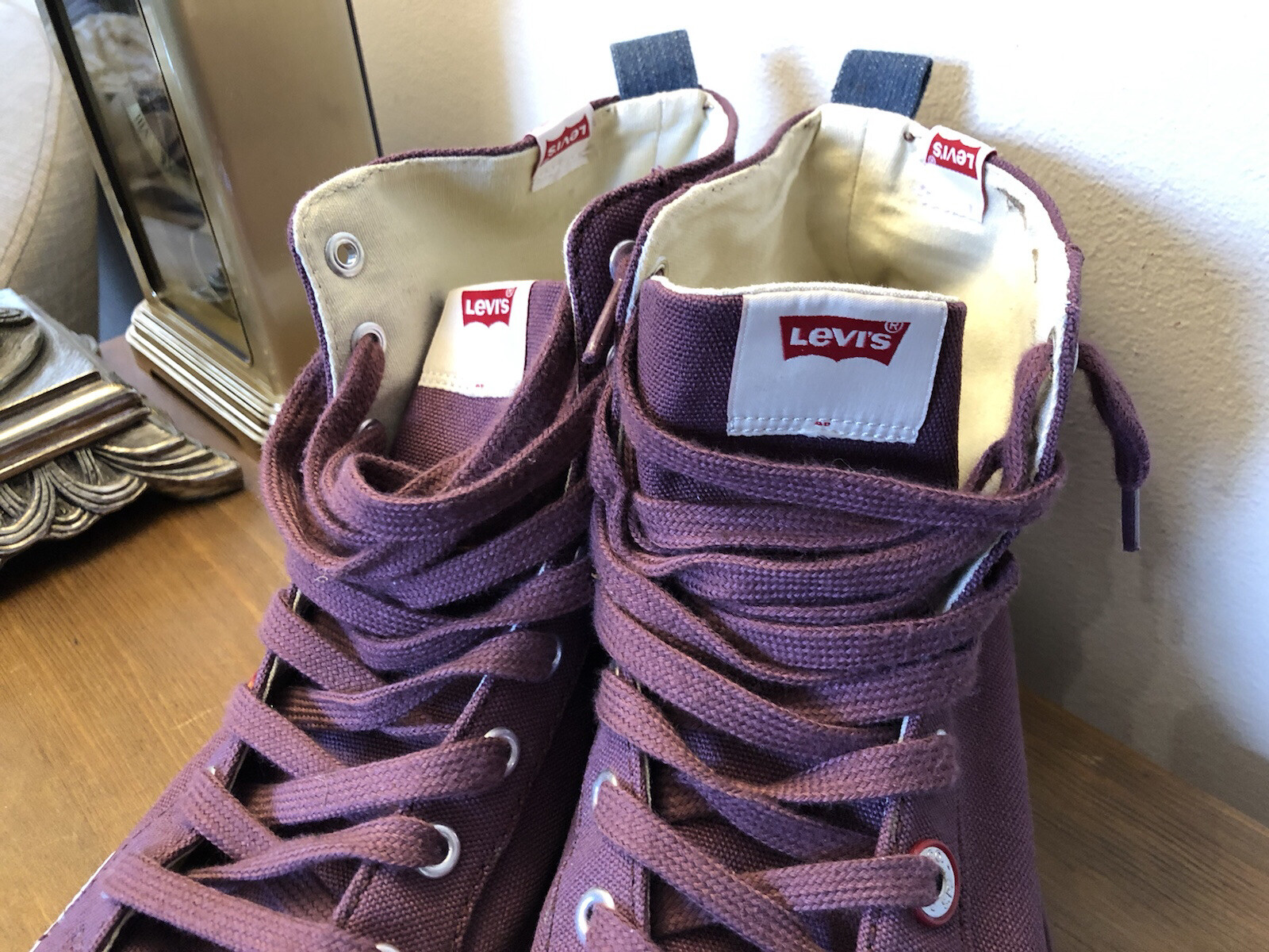 Mens Levis Shoes - Purple Canvas - High 