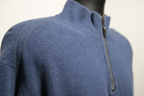 Tommy Bahama Reversible 1/4 Zip Top Brown/Blue XL 100% Cotton Very Nice! - Picture 2 of 14