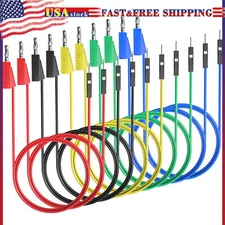 Peakelect Stackable Banana Plug to Breadboard Jumper Wire Soft Flexible Silicone