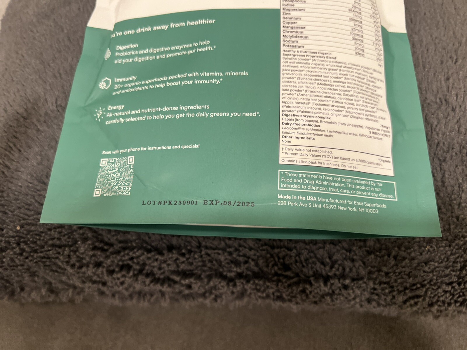 Enso Superfoods Supergreen Support Digestion,Immunity,Ebergy 30 Days