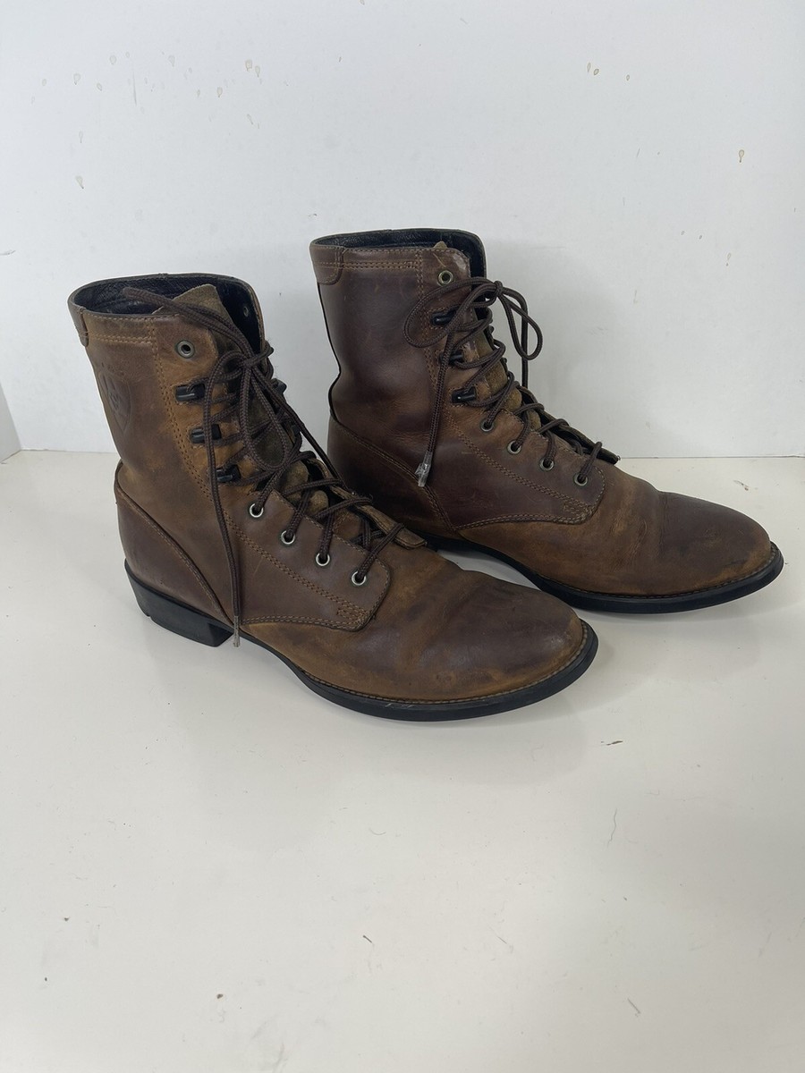 Ariat Heritage Lacer II Boots Men 6 C Leather Western Classic Distressed Ariat Heritage Lacer II Brown Lace Up Western Boots 10002147  main image 4