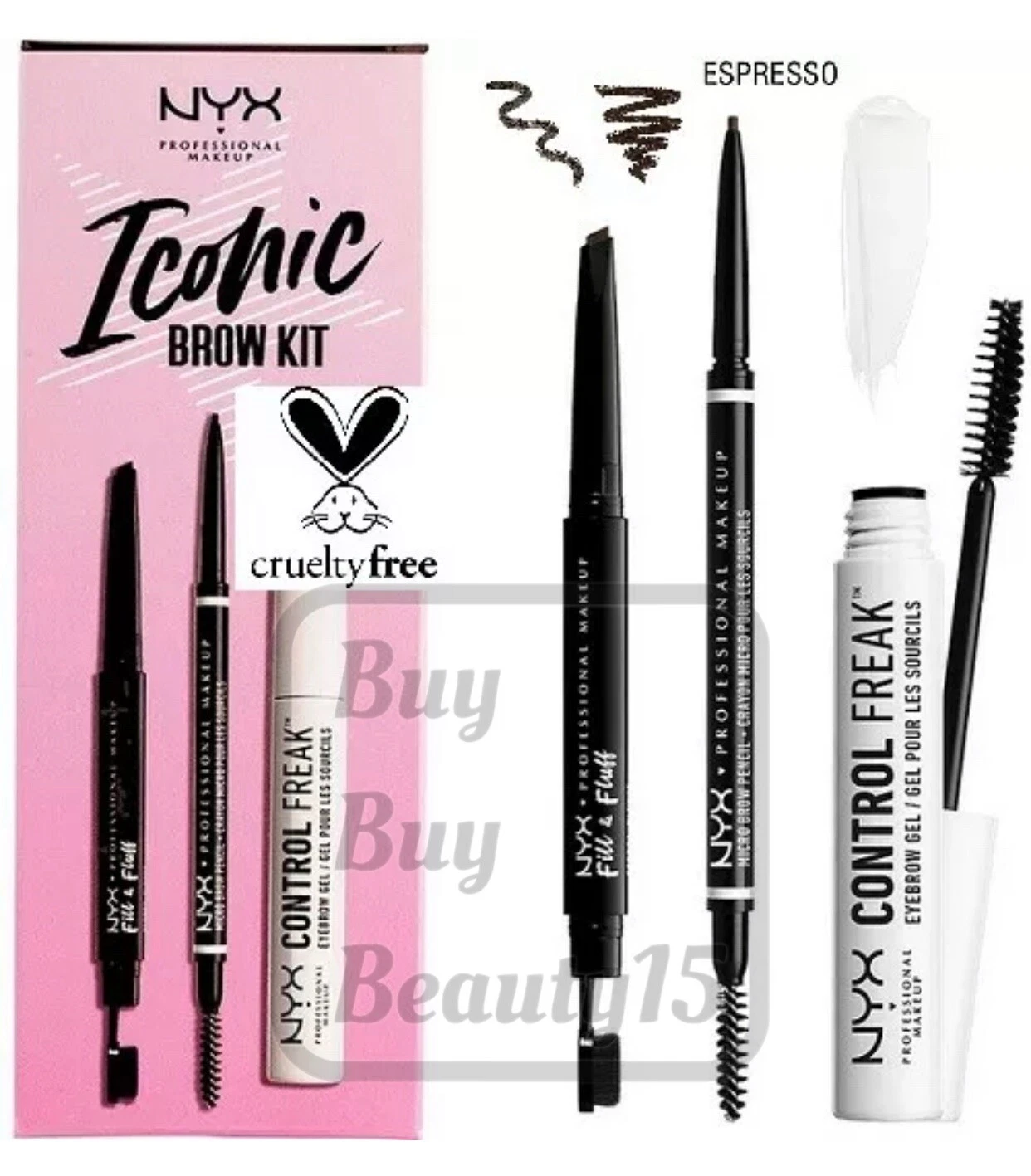 NYX cosmetics Iconic Brow 3PC Kit ( Espresso ) limited edition NEW WITH BOX